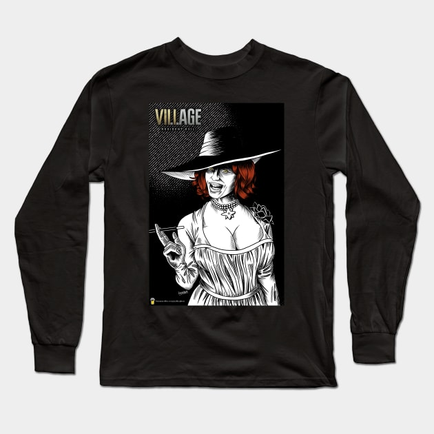 Christina Hendricks as Lady Dimitrescu Long Sleeve T-Shirt by Montagu Studios